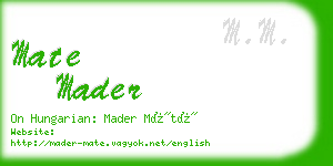 mate mader business card